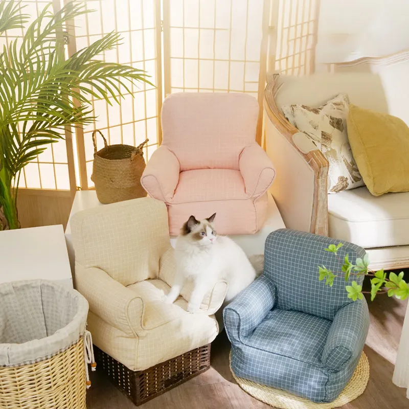 Yeni çapraz sınır kedi kanepe çıkarılabilir ve yıkanabilir pamuk kedi yuva toptan evcil hayvan malzemeleri