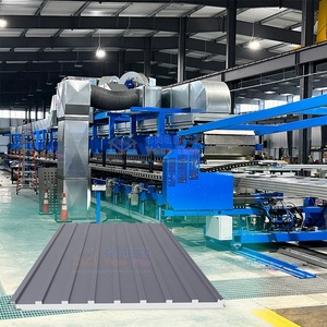 Otomatik Metal çatı ve duvar sandviç paneli üretim hattı rulo şekillendirme makinesi kaya yünü ve köpük sandviç levha yapma makineleri - Product Image 2