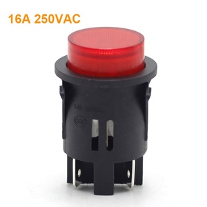 Mavi mandallama kilidi basma düğmesi açma kapama düğmesi, LED maks. Akım 16A maks. Voltaj 250V - Product Image 3