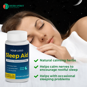 USDA ISO يساعد على النوم بالجملة ملحق مساعدات النوم الليلية الطبيعية الصحية كبسولات النوم العميق الخالية من الميلاتونين - Product Image 2