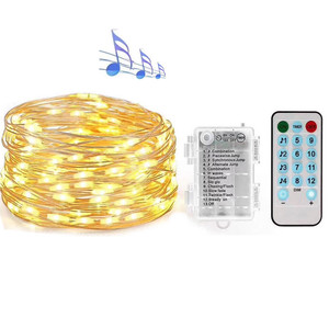Control de voz 8 modos de 33 pies 100 Led hadas cadena luces de la batería con Control remoto de temporizador - Product Image 5