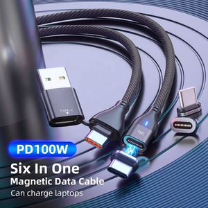 6 <strong>in</strong> <strong>1</strong> Magnetic Charging + Data Transfer <strong>2</strong> Connectors Compatible 3 Tips Type C Micro Charging Gadget - Product Image 2
