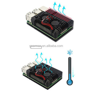 Coque en alliage d'aluminium pour <span class=keywords><strong>Raspberry</strong></span> <span class=keywords><strong>Pi</strong></span> 4B, accessoire à double ventilateur - Product Image 4
