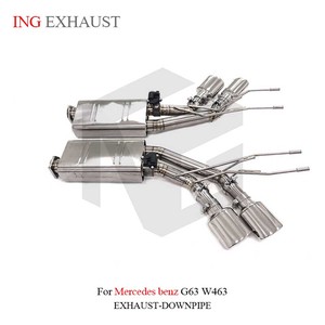Mercedes benz G63 Exhaust titanyum alaşım Catback 4*4 İpuçları için egzoz gümüş ipuçları ile birincil titanyum egzoz Catback