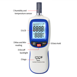 WT83(B) Medidor digital de temperatura y humedad de alta precisión Pantalla LCD Material ABS Alimentado por batería ODM Personalizable - Product Image 1