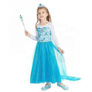 女孩公主礼服<span class=keywords><strong>ELSA</strong></span> Anna bele Cosplay服装儿童派对礼服圣诞节