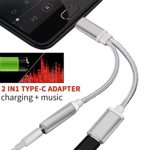2 in 1 USB C 3.5 Aux ses Jack USB tip C için 3.5mm kulaklık kablosu kulaklık dönüştürücü hızlı şarj adaptörü Dongle kablosu - Product Image 3