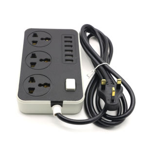 Enchufe multifuncional de alta calidad para el hogar con USB, enchufe multifunción para el Reino Unido y La UE, orificio múltiple con enchufes de bloque de terminales de interruptor - Product Image 1