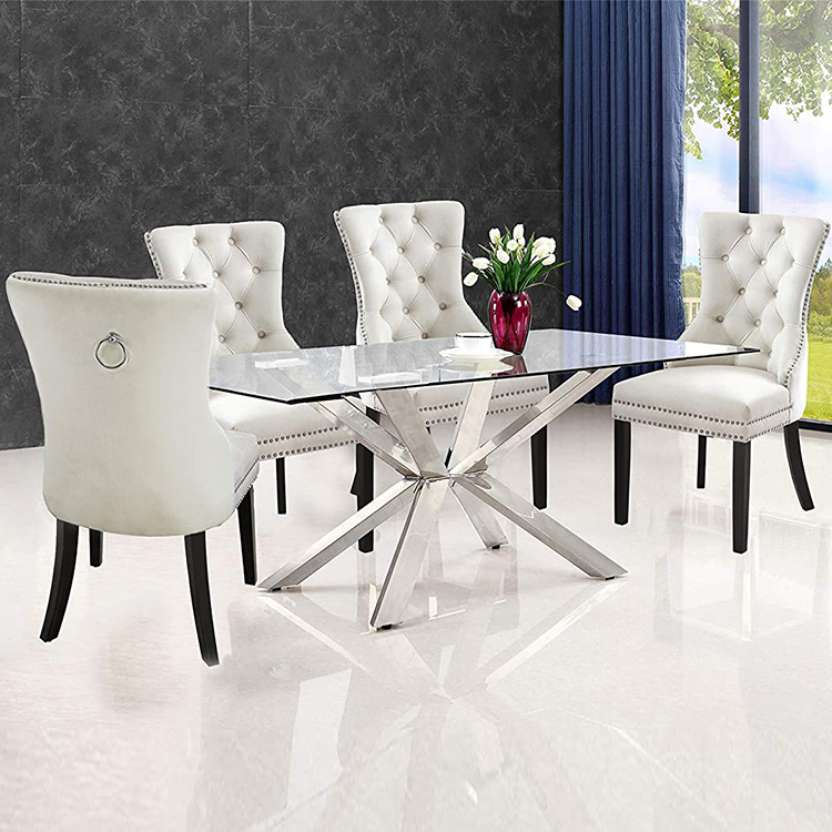 2021Wholesale Price Elegant Mid Century Luxury Upholstered Armless Fabric Velvet Wooden Dining Chair for Dining Room