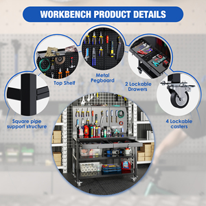 Multi-use <strong>Workbench</strong> Heavy-Duty Work Table Tool Storage Bench Mobile <strong>Workbench</strong>