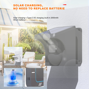 Sistema de alarma de seguridad inalámbrico con sensor de movimiento oculto al aire libre con energía solar para patio, tienda, garaje y jardín - Product Image 5