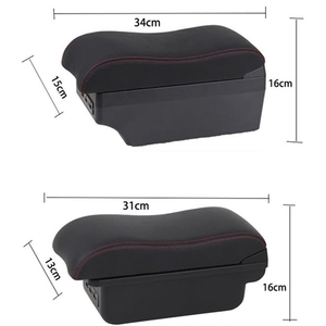 Abiram Universal Car <strong>Center</strong> Console Storage Box Arm Rest Pillow Box with Holder USB - Product Image 3