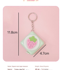 Tùy chỉnh phim hoạt hình PVC xách tay mini <span class=keywords><strong>Tape</strong></span> đo cho đo lường đo lường, dễ thương Keychain Mặt dây chuyền - Product Image 4