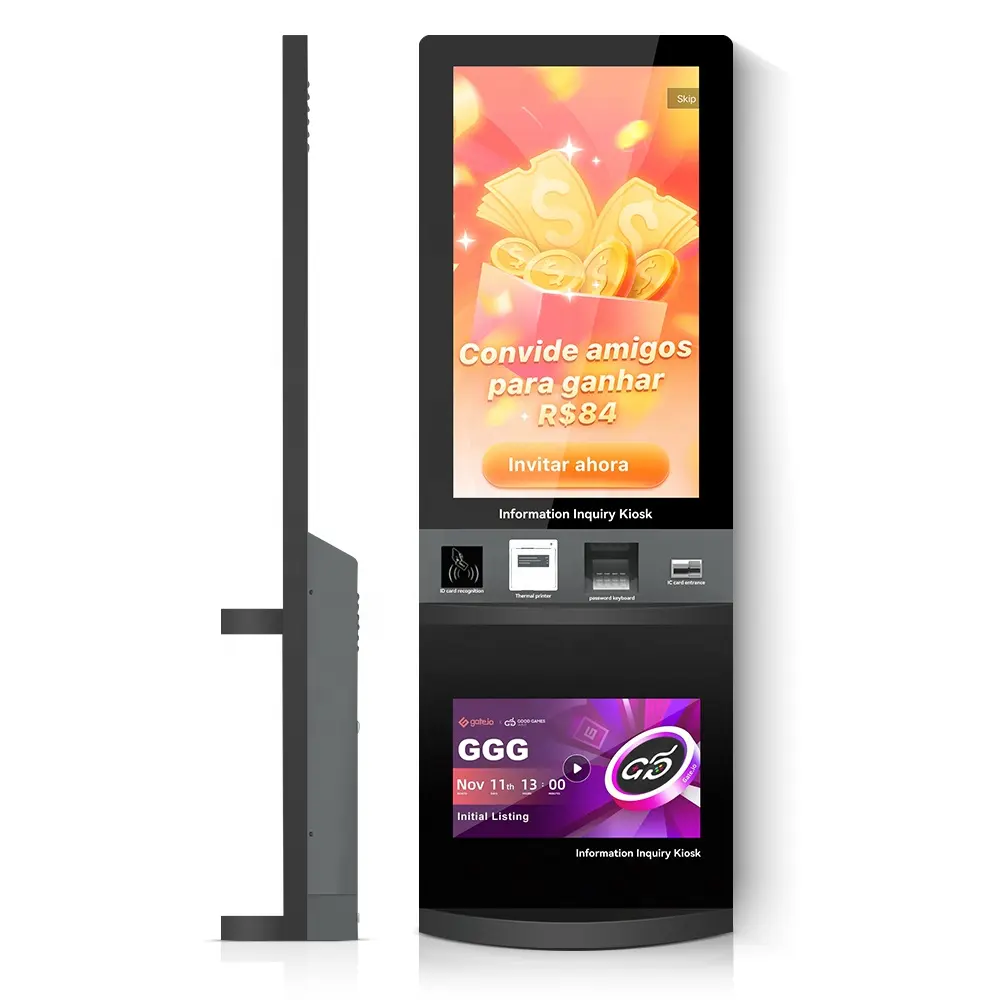 47-дюймовый сенсорный экран WIFI 4G киоск для самостоятельного заказа платежный терминал самообслуживания для умного терминала государственной службы отеля