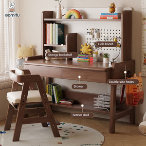 Hot Selling OEM Factory Benutzer definierte Farbe Massivholz Kinder studien tisch Lernpult für Schlafzimmer <span class=keywords><strong>Computer</strong></span> tisch mit Bücherregal