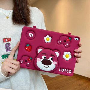 かわいい若い女の子3DシリコンストロベリーベアキティホルダータブレットPCカバーケースiPad Pro 11 IPad10コンピュータ保護カバー - Product Image 4