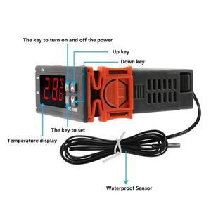 Controlador de temperatura Digital de CA 10A, 110V-220V, LED digital, termostato/sonda de calefacción y refrigeración con sensor, 1 unidad, 1 unidad, 2 unidades - Product Image 3