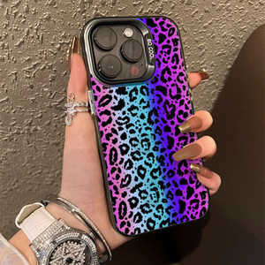 เคสโทรศัพท์ PC แบบแข็งพิมพ์ลายเสือดาวสีน้ำตาลสุดหรูสำหรับ iPhone 15 14 13 11 Plus Pro MAX กรอบสีเสือดาว - Product Image 3