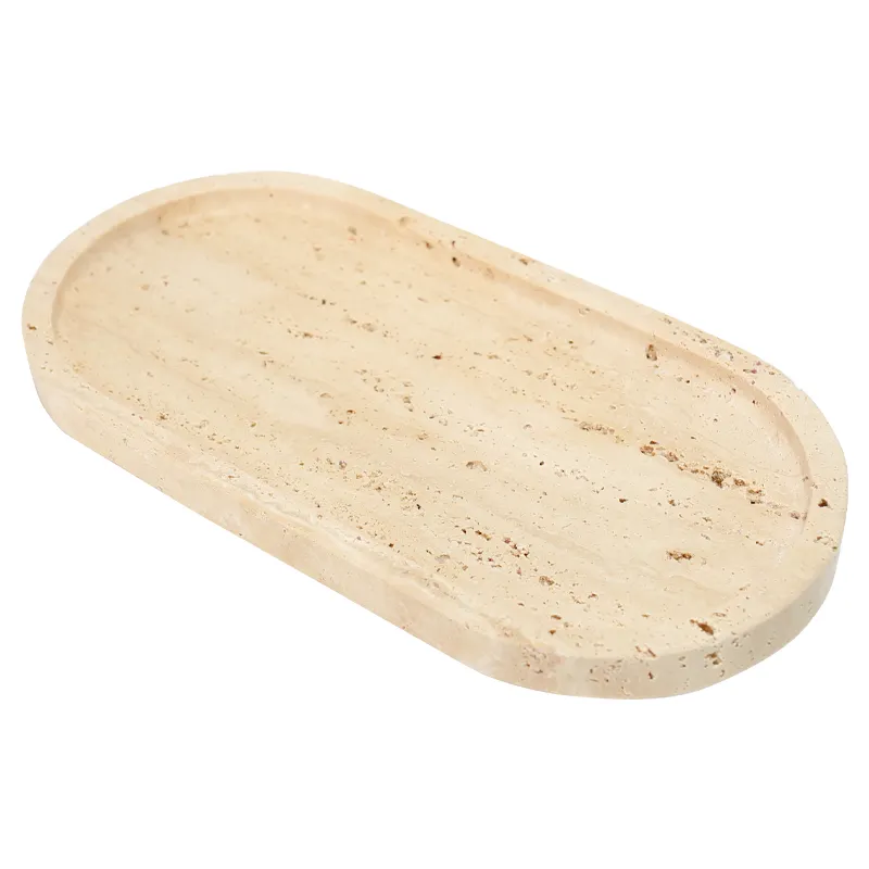 Natural Marble Small Oval New style special-shaped service tray ornaments display interior decoration hotel home design