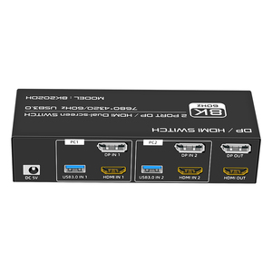 Fjgear 2 en 2 salidas 7680*4320/60Hz PUERTO DE PANTALLA interruptor Hdmi de doble pantalla múltiples entradas y salidas interruptor Hdmi 8K