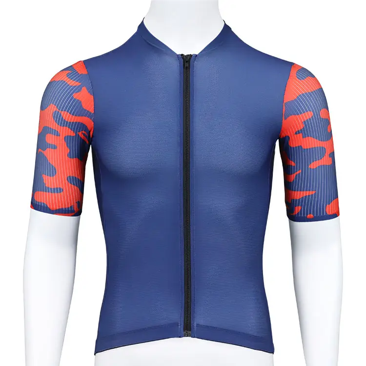 OEM Odm Ciclismo Jersey Azul Y Negro Plus Size Bike Shirts Ciclismo Ropa Kits Fábrica