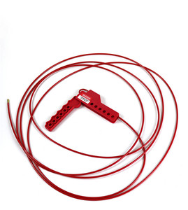 NTC06-1 tùy chỉnh chiều dài OEM 2.0mtr màu đỏ an toàn Loto van Cáp khóa ra tag ra thiết bị với Key - Product Image 4