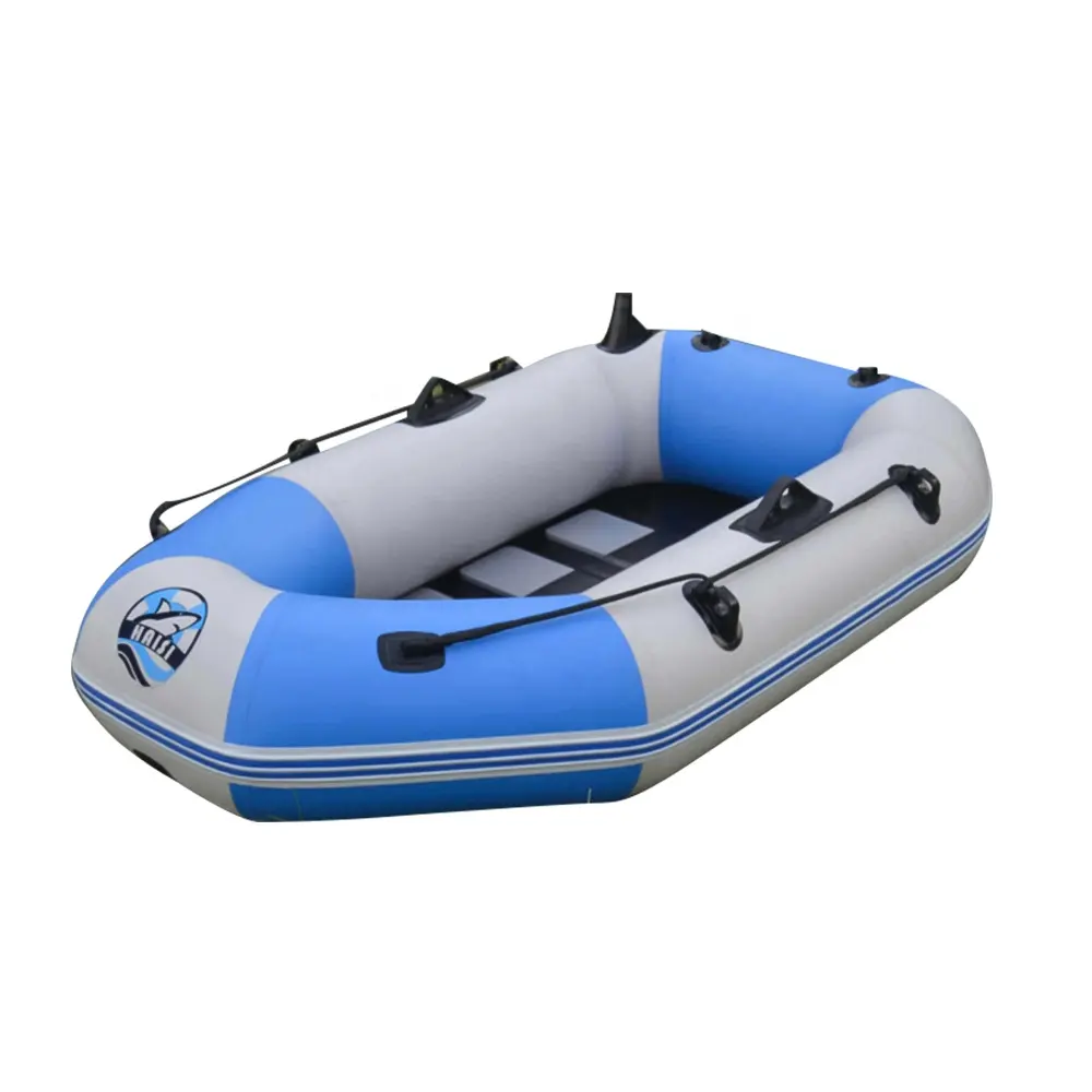 Kmucutie 1 Person Inflatable Boat Set with Aluminum Oars and High Output Air Pump Inflatable Fishing Boat