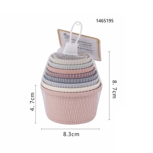 8pcs vừa lúa mì phong cách vòng xếp chồng ly đồ chơi giáo dục thiết lập cho bãi biển trong nhà phòng tắm sử dụng áp suất thấp PP vật liệu nhựa - Product Image 6