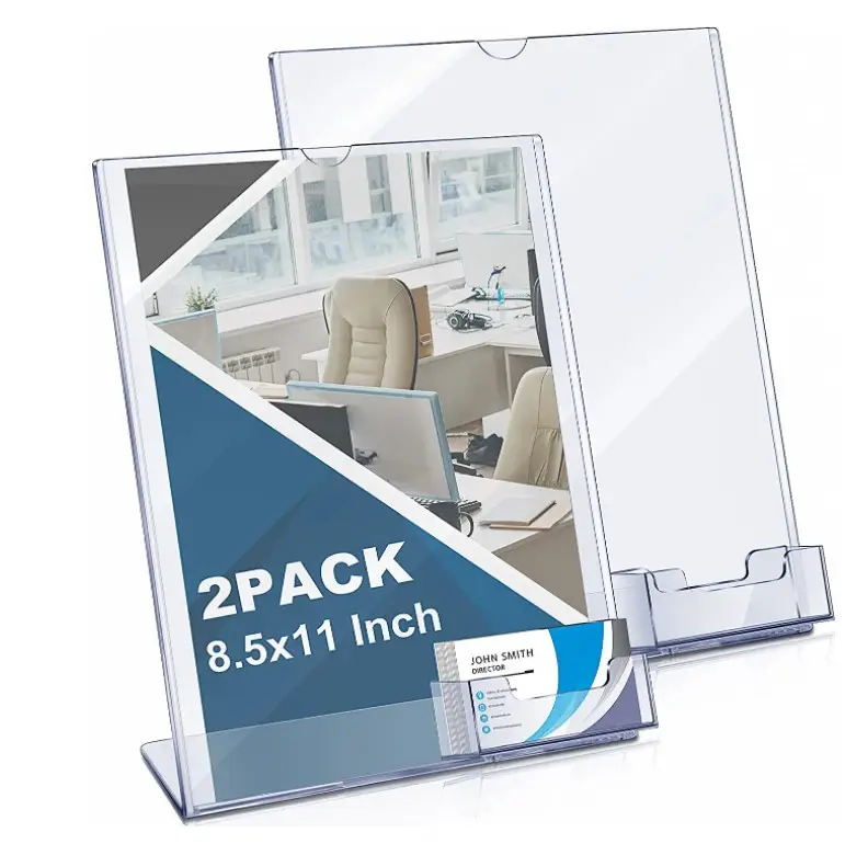 Стойка для витрины A4 пластиковая акриловая подставка для вывесок 8,5x11 с держателем для визитных карточек