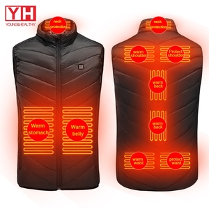 เสื้อแจ็คเก็ตกันลมสำหรับผู้ชาย, สินค้ามาใหม่ USB 100% โพลีเอสเตอร์ชาร์จไฟได้2โซนให้ความร้อนเสื้อกั๊กให้ความอบอุ่น - Product Image 6