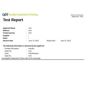 Physical and Mechanical Test CPSC USA Standard CPC FDA GCC FHSA <strong>Testing</strong> Report for Kids Jewelry Products in USA Market - Product Image 3
