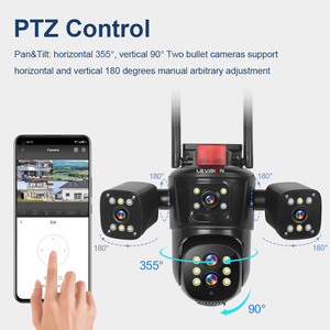 LS visione 12MP quattro lenti 4 schermi 10X zoom rete esterna a basso consumo WIFI sicurezza IP PTZ batteria solare sistema di telecamere di sicurezza - Product Image 3
