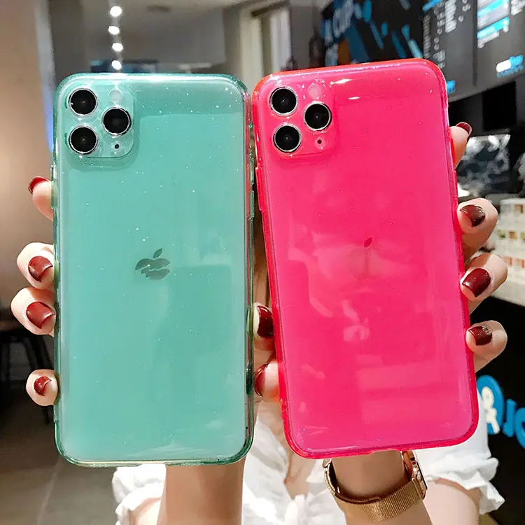 Langlebige transparente Smartphone-Abdeckung Fluor zierende Neon-Handy hülle für iPhone 13 Pro 12 Max Xr Xs 11 Fashion Phone Shell
