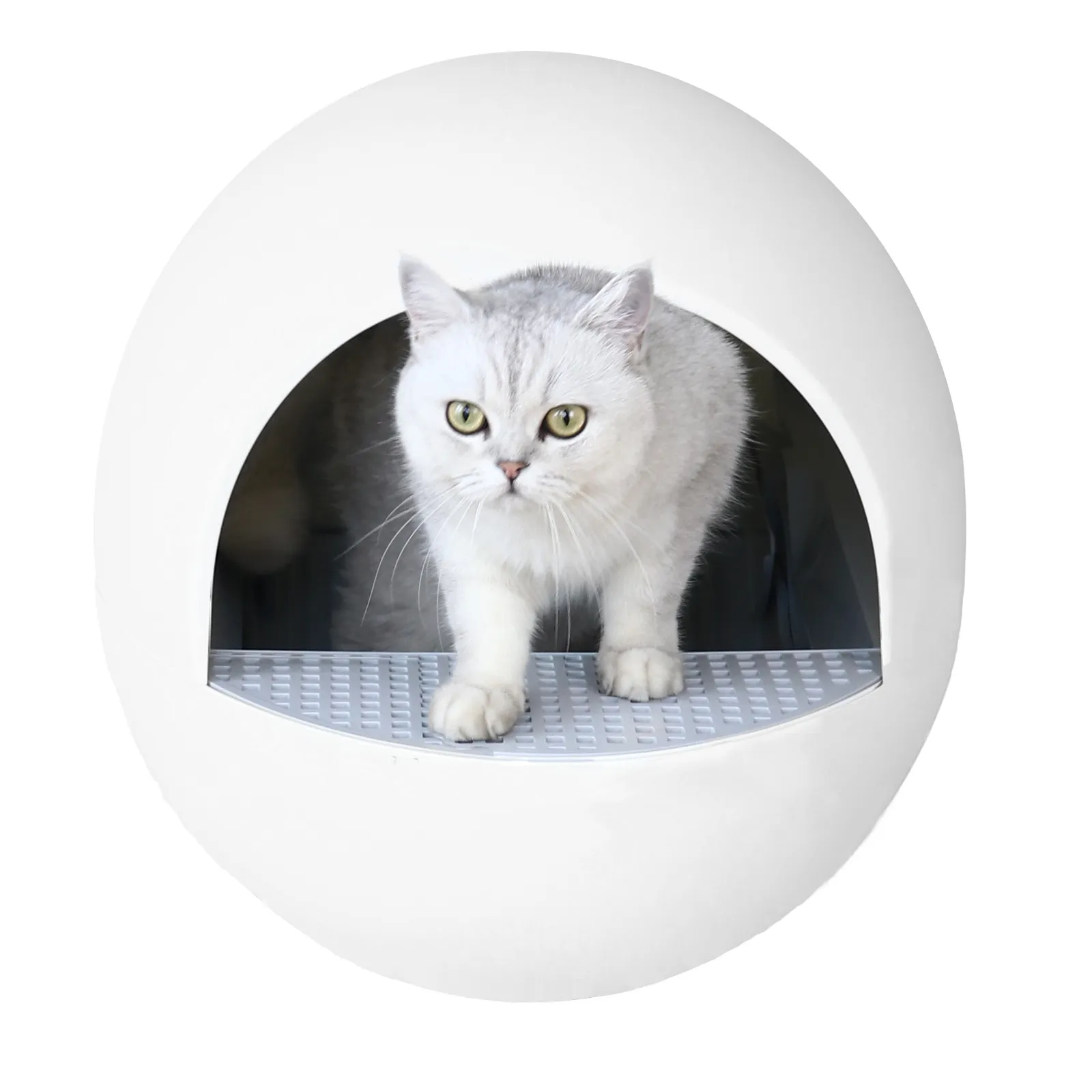 Cubierta clara del animal doméstico portátil limpiar baño para mascotas gato auto limpieza de plástico de caja de arena para gatos de limpieza