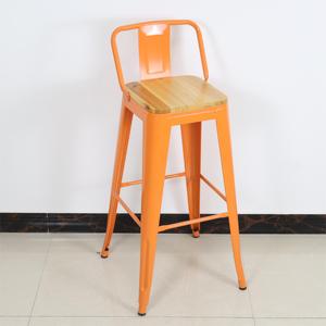 Hiện đại màu đen cổ sắt Thanh phân với ghế gỗ thương mại công nghiệp thiết kế cổ điển cho nhà bếp và nhà hàng sử dụng - Product Image 6