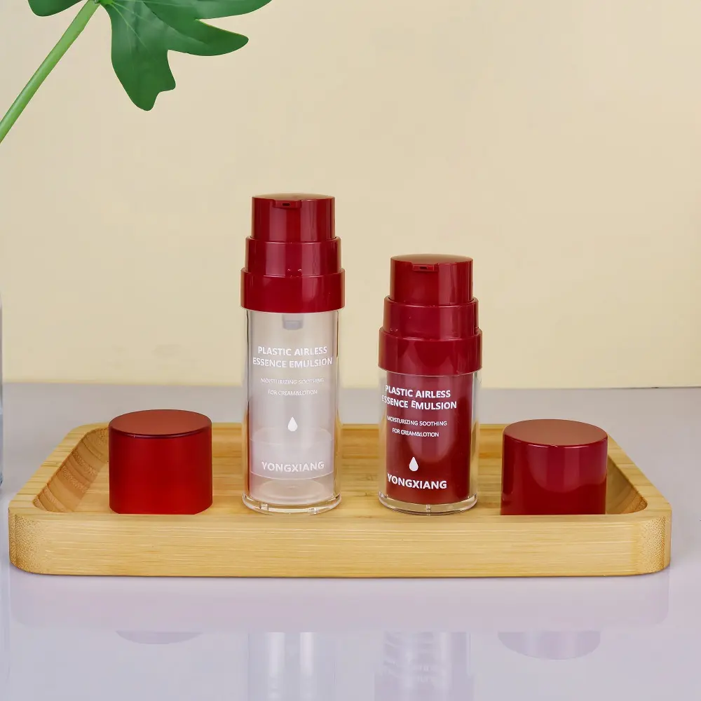 Flacone per pompa Airless di lusso cosmetico flacone per pompa Airless da 30ml 50ml rosso a doppia parete bottiglia per pompa Airless ricaricabile