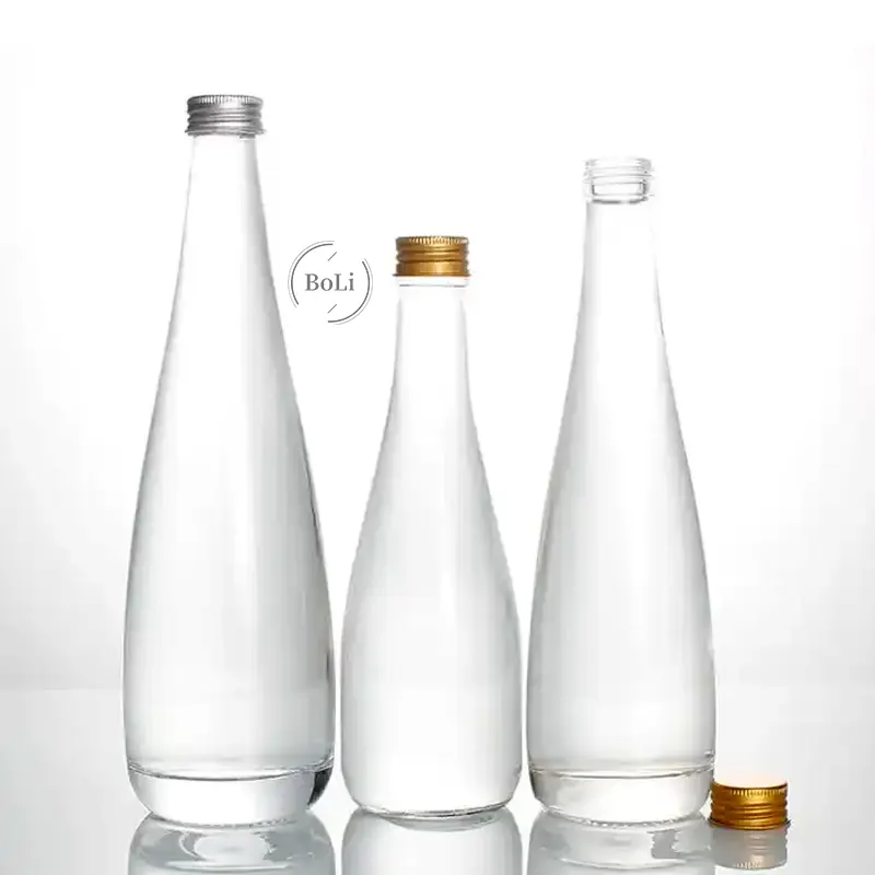 Forma di goccia bottiglia di vetro 330ml 500ml 750ml bottiglia di acqua minerale di vetro per bere acqua bottiglia di vetro per acqua