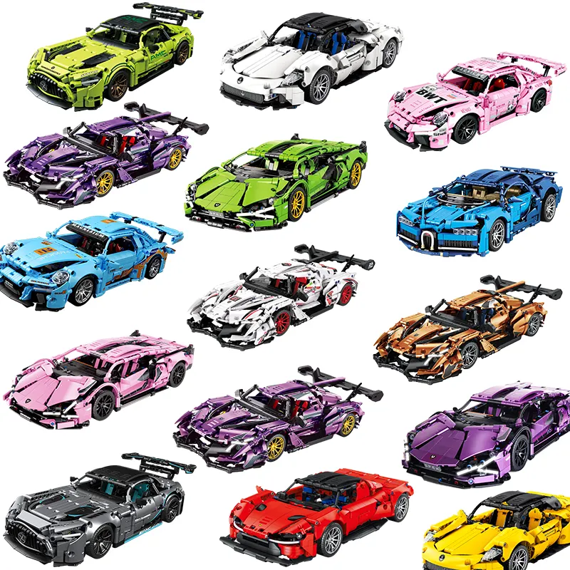 Модель MJI MOC Классическая пластиковая сборка «сделай сам», игрушечный автомобиль, роскошная техническая модель автомобиля, строительные блоки, наборы кирпичей, Детская развивающая игрушка