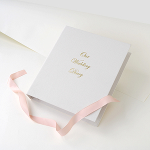Diseño de impresión personalizado Logo cubierta de lino diario cuadernos imprimir hojas sueltas A4 4 anillos carpeta planificador para regalo de boda - Product Image 1