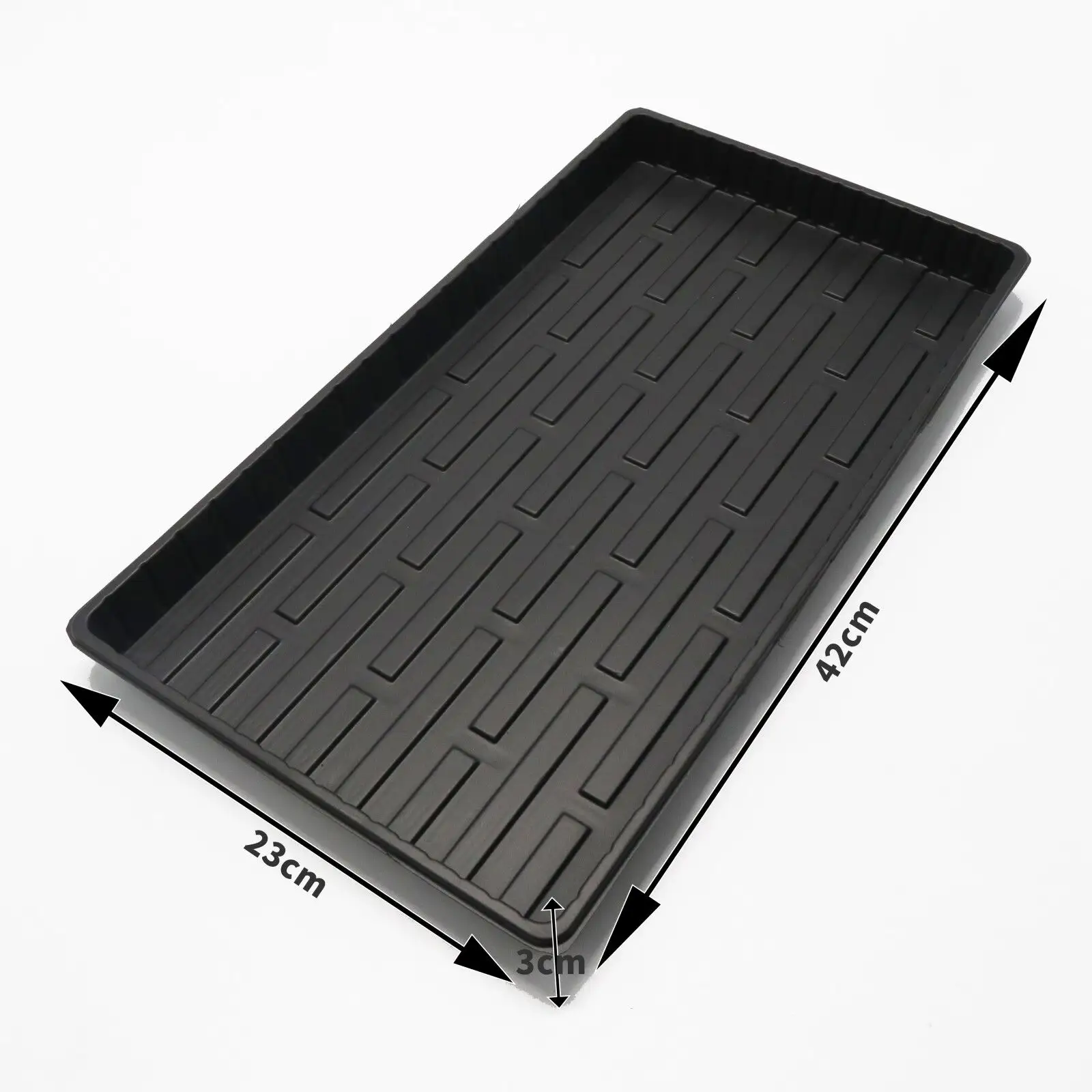 Bandejas hidropónicas de plástico para cultivo de semillas, contenedores de plantas para guarderías, color negro, 420x230x30mm PS