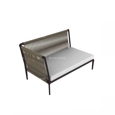 Canapé Chaise Longue Gauche (Corde Tressée d'Extérieur)