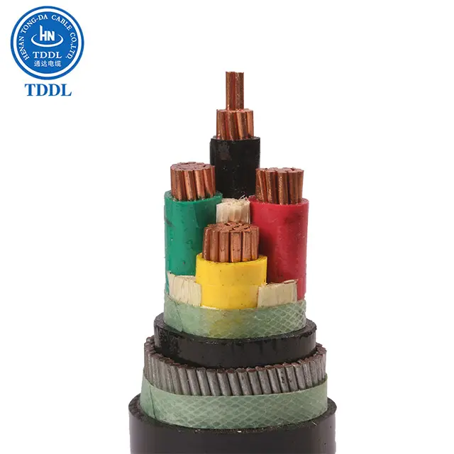 Cable de alimentación de bajo voltaje aislado de PVC, cable eléctrico blindado de 4 núcleos, TDDL