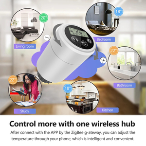 Zigbee Умный дом беспроводной радиаторный клапан со светодиодной кнопкой TRV, система управления отоплением, термостат, температура, пол, система отопления, часть - Product Image 2