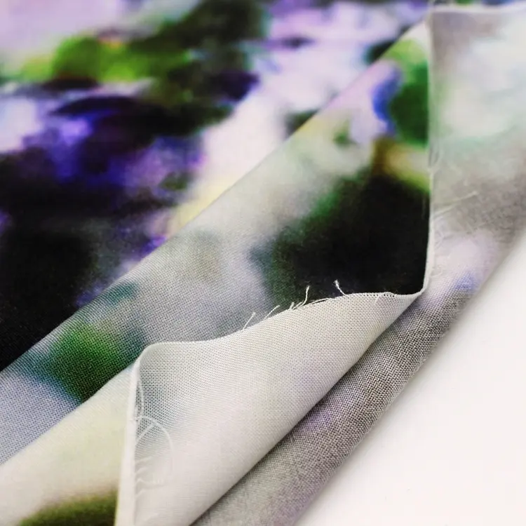 Keqiao textile respirant design abstrait uni tissé rayonne popeline tissu numérique imprimé pour chemise