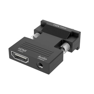 Adaptador HDMI a VGA Cable de salida de audio HDMI a VGA Adaptador de conector convertidor de decodificador de computadora (cable estéreo de 3,5mm incluido)