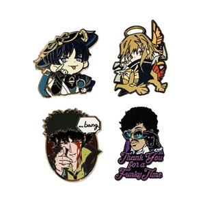 Produttore all'ingrosso Custom metallo Logo nero Nickle Anime carino risvolto duro morbido smalto personalizzato cappello distintivo spilla Pin - Product Image 3