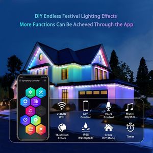 Özelleştirilmiş APP akıllı kontrol 24V RGB/RGBW konut ticari dış aydınlatma kalıcı tatil LED noktası Soffit ışıkları - Product Image 6