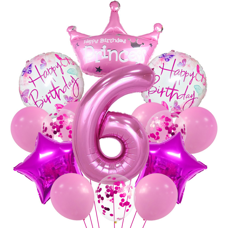 Pink balloons set 6 year