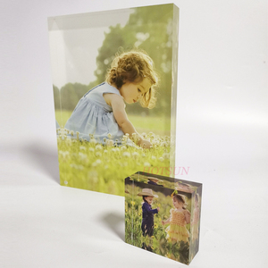Personalize uv impressão adorável bebê pmma imagens cubos de alta definição sólida acrílico foto bloco