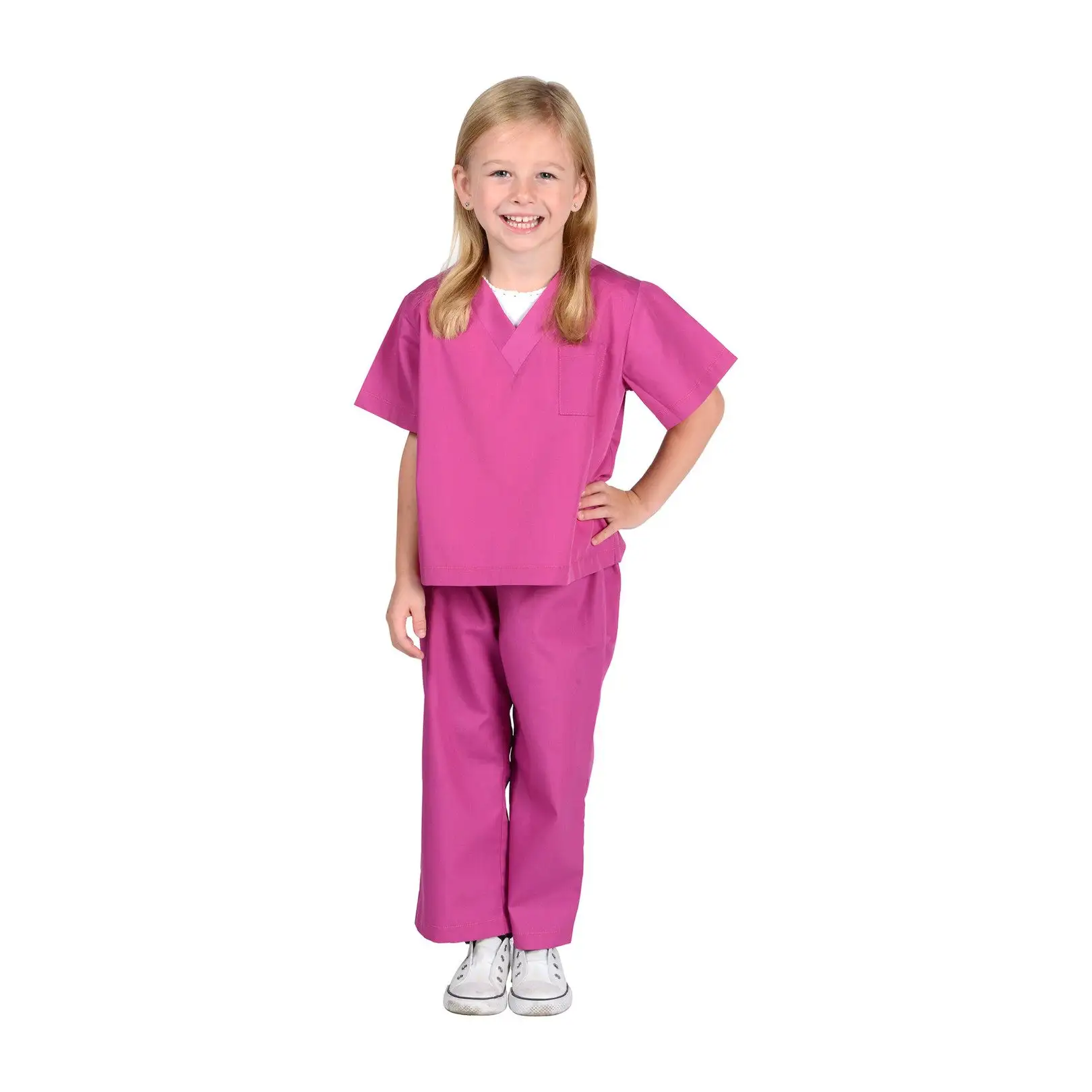 Disfraces de fiesta para niños, traje exfoliante cómodo Unisex, uniformes de Color sólido para médicos y enfermeras